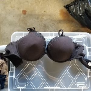 Plus size padded plunge push up bra 44D